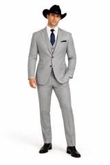 Western Suit - Trajes Para Hombres - Cowboy Formal Attire - Trajes De Novio - Light Grey