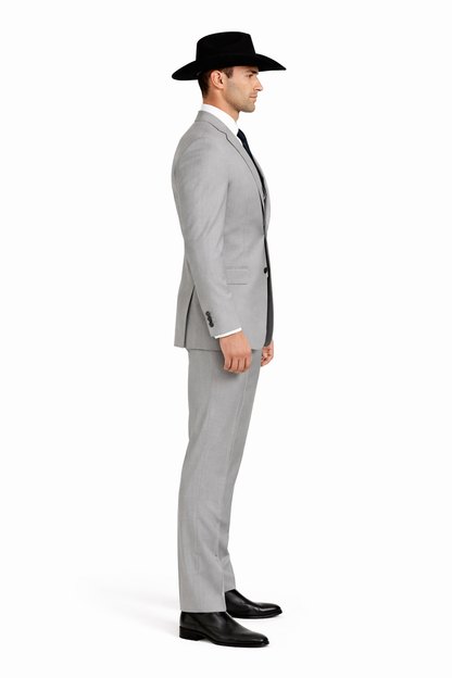 Western Suit - Trajes Para Hombres - Cowboy Formal Attire - Trajes De Novio - Light Grey