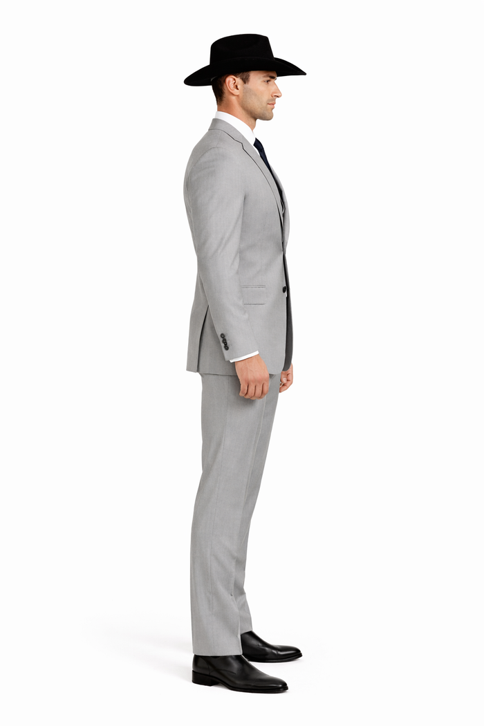Western Suit - Trajes Para Hombres - Cowboy Formal Attire - Trajes De Novio - Light Grey