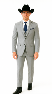 Western Suit - Trajes Para Hombres - Cowboy Formal Attire - Trajes De Novio - Grey