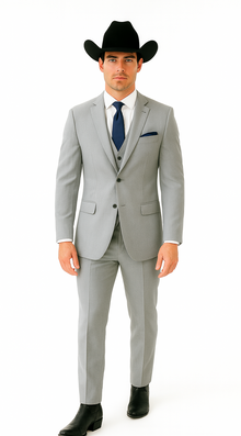 Western Suit - Trajes Para Hombres - Cowboy Formal Attire - Trajes De Novio - Grey