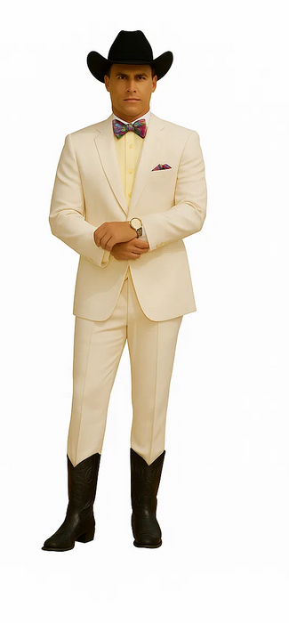 Western Suit - Trajes Para Hombres - Cowboy Formal Attire - Trajes De Novio - Ivory