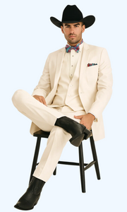 Western Suit - Trajes Para Hombres - Cowboy Formal Attire - Trajes De Novio - Ivory