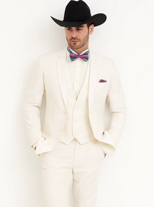 Western Suit - Trajes Para Hombres - Cowboy Formal Attire - Trajes De Novio - Ivory