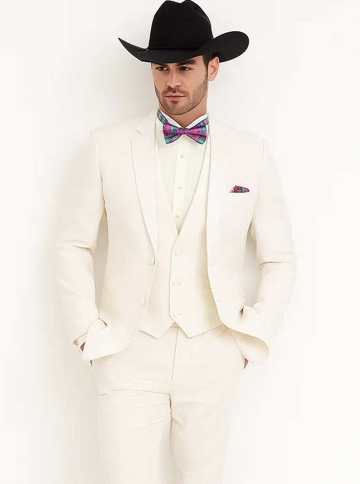 Western Suit - Trajes Para Hombres - Cowboy Formal Attire - Trajes De Novio - Ivory