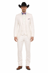Western Suit - Trajes Para Hombres - Cowboy Formal Attire - Trajes De Novio - Ivory