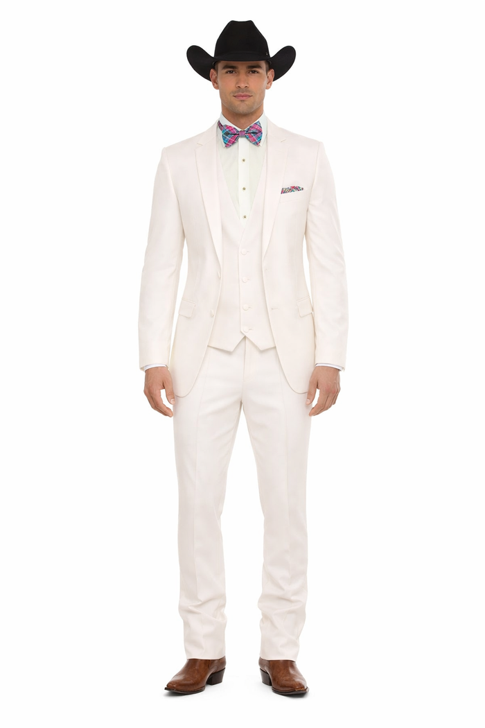 Western Suit - Trajes Para Hombres - Cowboy Formal Attire - Trajes De Novio - Ivory