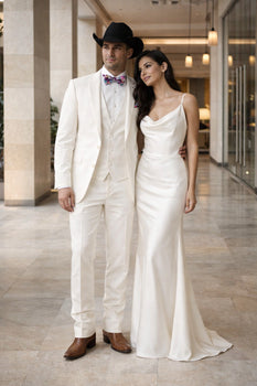 Western Suit - Trajes Para Hombres - Cowboy Formal Attire - Trajes De Novio - Ivory