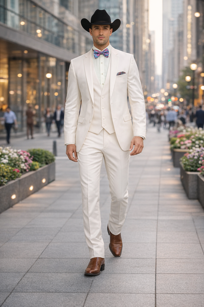 Western Suit - Trajes Para Hombres - Cowboy Formal Attire - Trajes De Novio - Ivory