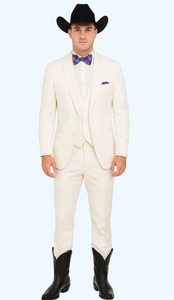 Western Suit - Trajes Para Hombres - Cowboy Formal Attire - Trajes De Novio - Ivory