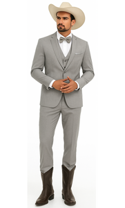 Western Suit - Trajes Para Hombres - Cowboy Formal Attire - Trajes De Novio - Light Gray