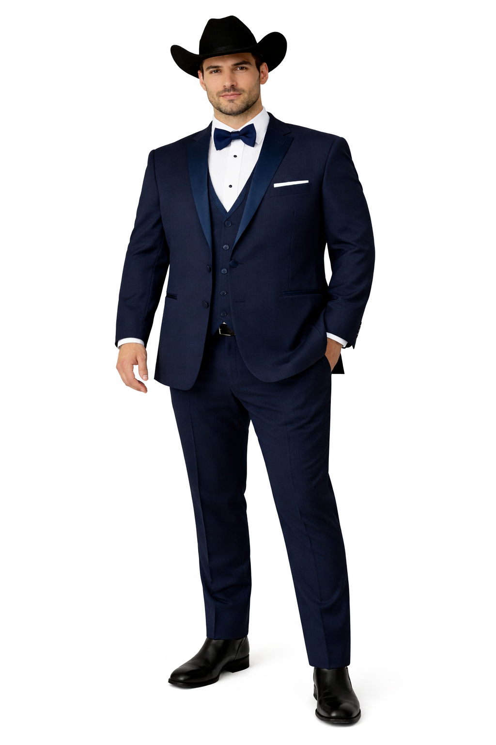 Western Suit - Trajes Para Hombres - Cowboy Formal Attire - Trajes De Novio - Navy