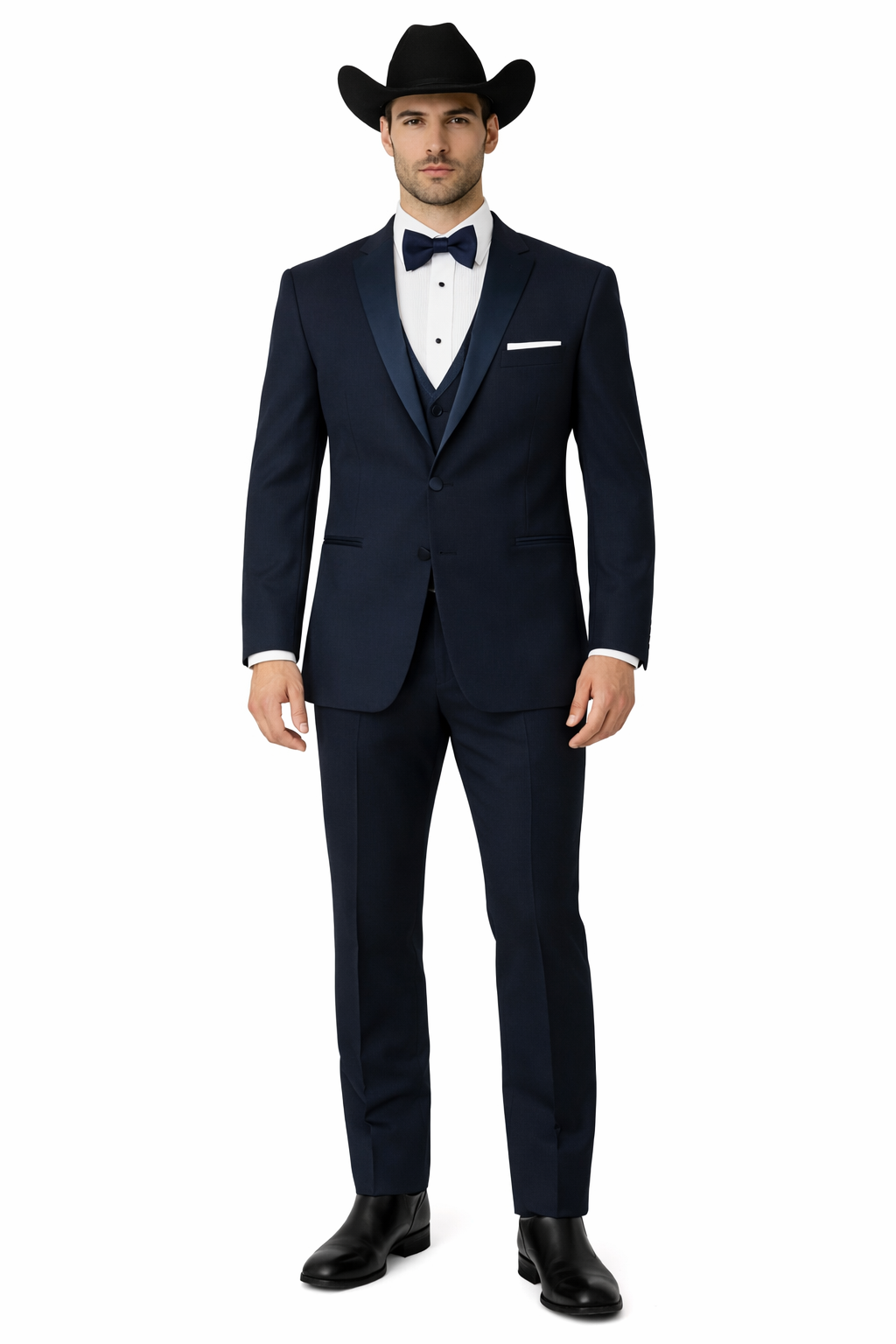 Western Suit - Trajes Para Hombres - Cowboy Formal Attire - Trajes De Novio - Navy