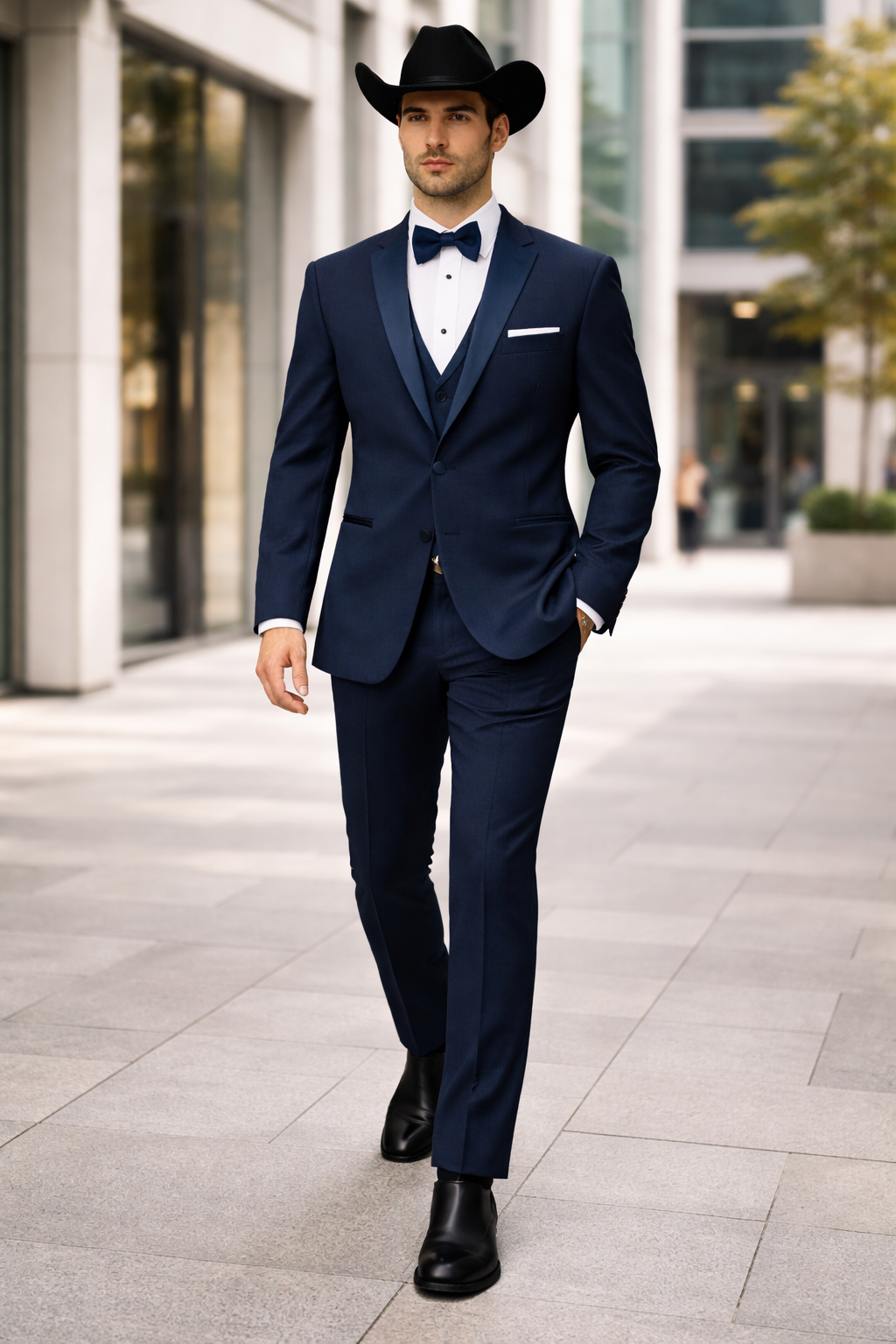 Western Suit - Trajes Para Hombres - Cowboy Formal Attire - Trajes De Novio - Navy