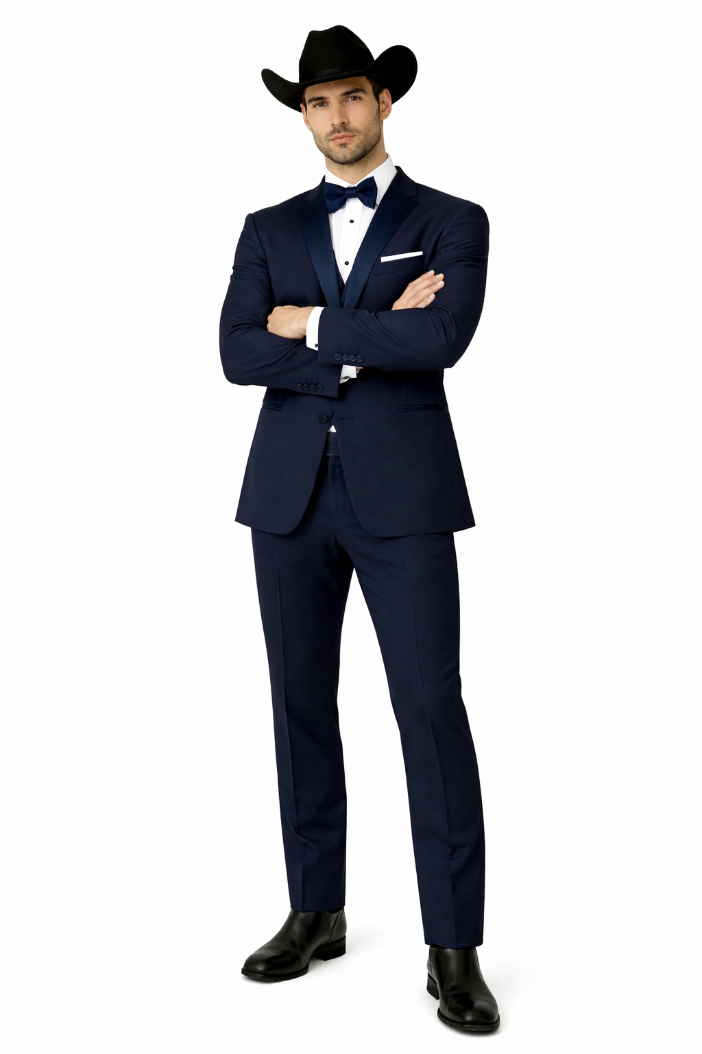 Western Suit - Trajes Para Hombres - Cowboy Formal Attire - Trajes De Novio - Navy