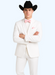 Western Suit - Trajes Para Hombres - Cowboy Formal Attire - Trajes De Novio - Notch Lapel Besom Pocket One Button White Suit