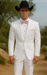 Western Suit - Trajes Para Hombres - Cowboy Formal Attire - Trajes De Novio - Notch Lapel Besom Pocket One Button White Suit