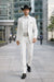 Western Suit - Trajes Para Hombres - Cowboy Formal Attire - Trajes De Novio - Notch Lapel Besom Pocket One Button White Suit