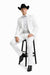 Western Suit - Trajes Para Hombres - Cowboy Formal Attire - Trajes De Novio - Notch Lapel Besom Pocket One Button White Suit