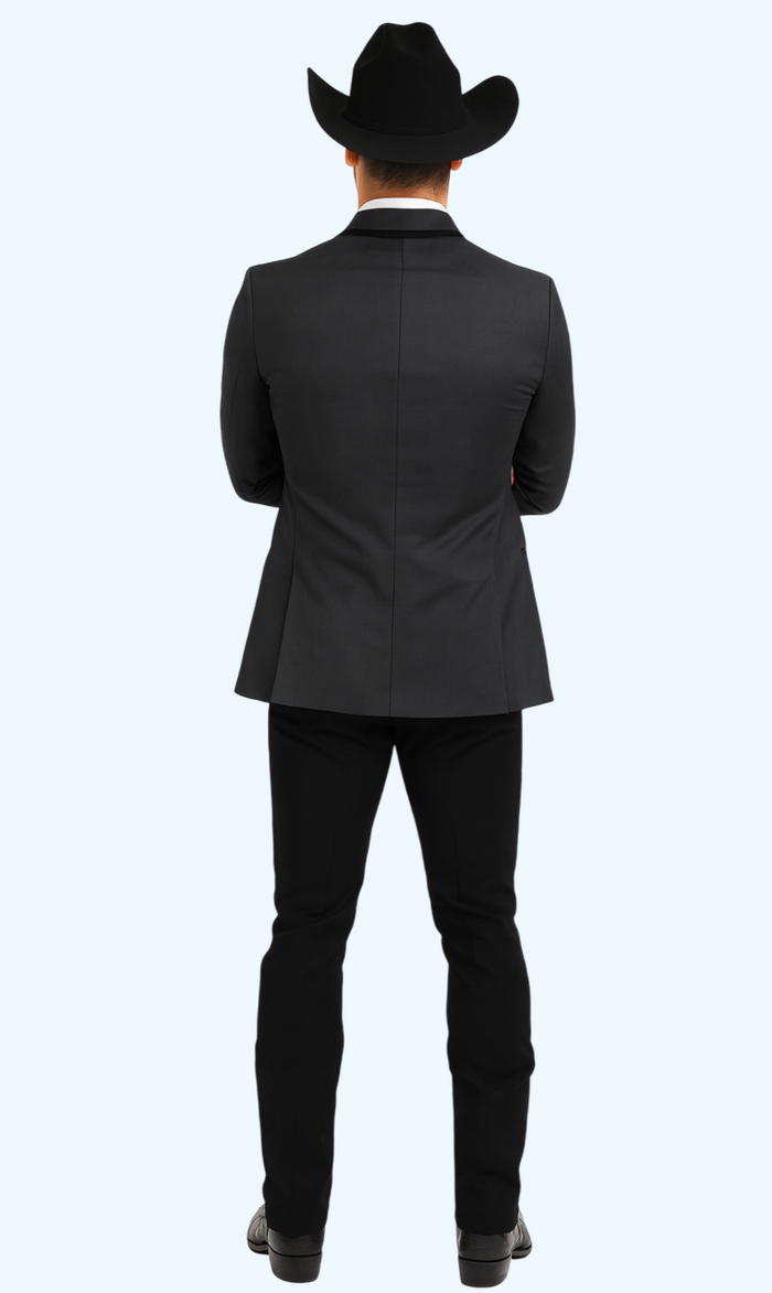Western Suit - Trajes Para Hombres - Cowboy Formal Attire - Trajes De Novio - Notch Lapel Single Breasted Grey Suit