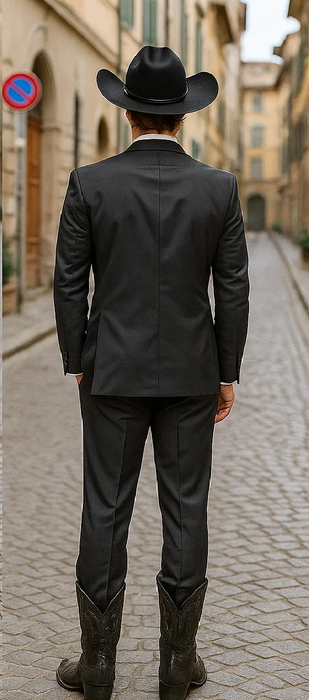 Western Suit - Trajes Para Hombres - Cowboy Formal Attire - Trajes De Novio - Notch Lapel Single Breasted Grey Suit
