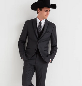 Western Suit - Trajes Para Hombres - Cowboy Formal Attire - Trajes De Novio - Notch Lapel Single Breasted Grey Suit