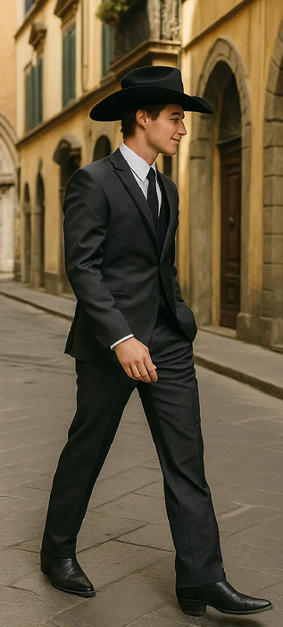 Western Suit - Trajes Para Hombres - Cowboy Formal Attire - Trajes De Novio - Notch Lapel Single Breasted Grey Suit