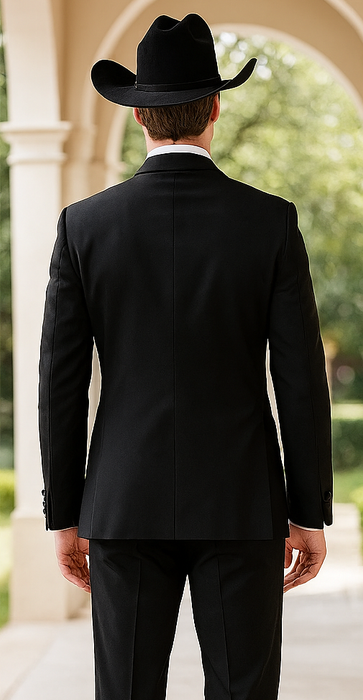 Western Suit - Trajes Para Hombres - Cowboy Formal Attire - Trajes De Novio Notch Lapels - Black