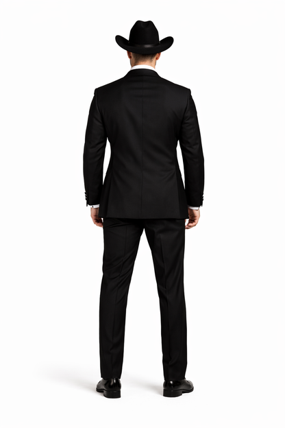 Western Suit - Trajes Para Hombres - Cowboy Formal Attire - Trajes De Novio Notch Lapels - Black