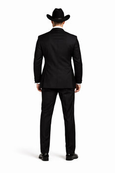 Western Suit - Trajes Para Hombres - Cowboy Formal Attire - Trajes De Novio Notch Lapels - Black