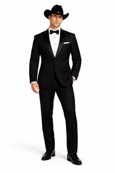 Western Suit - Trajes Para Hombres - Cowboy Formal Attire - Trajes De Novio Notch Lapels - Black