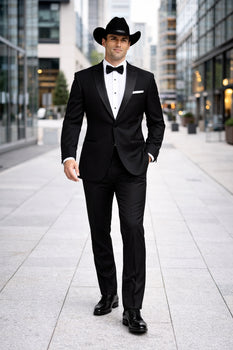 Western Suit - Trajes Para Hombres - Cowboy Formal Attire - Trajes De Novio Notch Lapels - Black