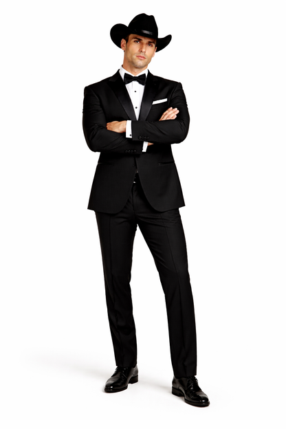 Western Suit - Trajes Para Hombres - Cowboy Formal Attire - Trajes De Novio Notch Lapels - Black