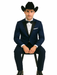 Western Suit - Trajes Para Hombres - Cowboy Formal Attire - Trajes De Novio - Peak Lapel Single Breasted Blue Suit