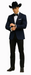 Western Suit - Trajes Para Hombres - Cowboy Formal Attire - Trajes De Novio - Peak Lapel Single Breasted Blue Suit