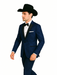 Western Suit - Trajes Para Hombres - Cowboy Formal Attire - Trajes De Novio - Peak Lapel Single Breasted Blue Suit