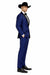 Western Suit - Trajes Para Hombres - Cowboy Formal Attire - Trajes De Novio - Peak Lapel Single Breasted Blue Suit
