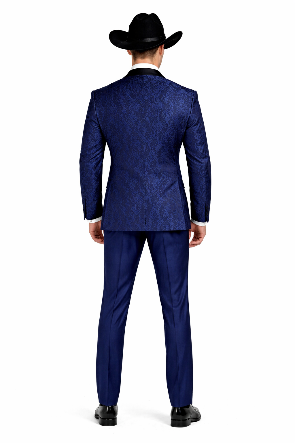 Western Suit - Trajes Para Hombres - Cowboy Formal Attire - Trajes De Novio - Peak Lapel Single Breasted Blue Suit