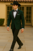 Western Suit - Trajes Para Hombres - Cowboy Formal Attire - Trajes De Novio - Peak Lapel Single Breasted Green Suit