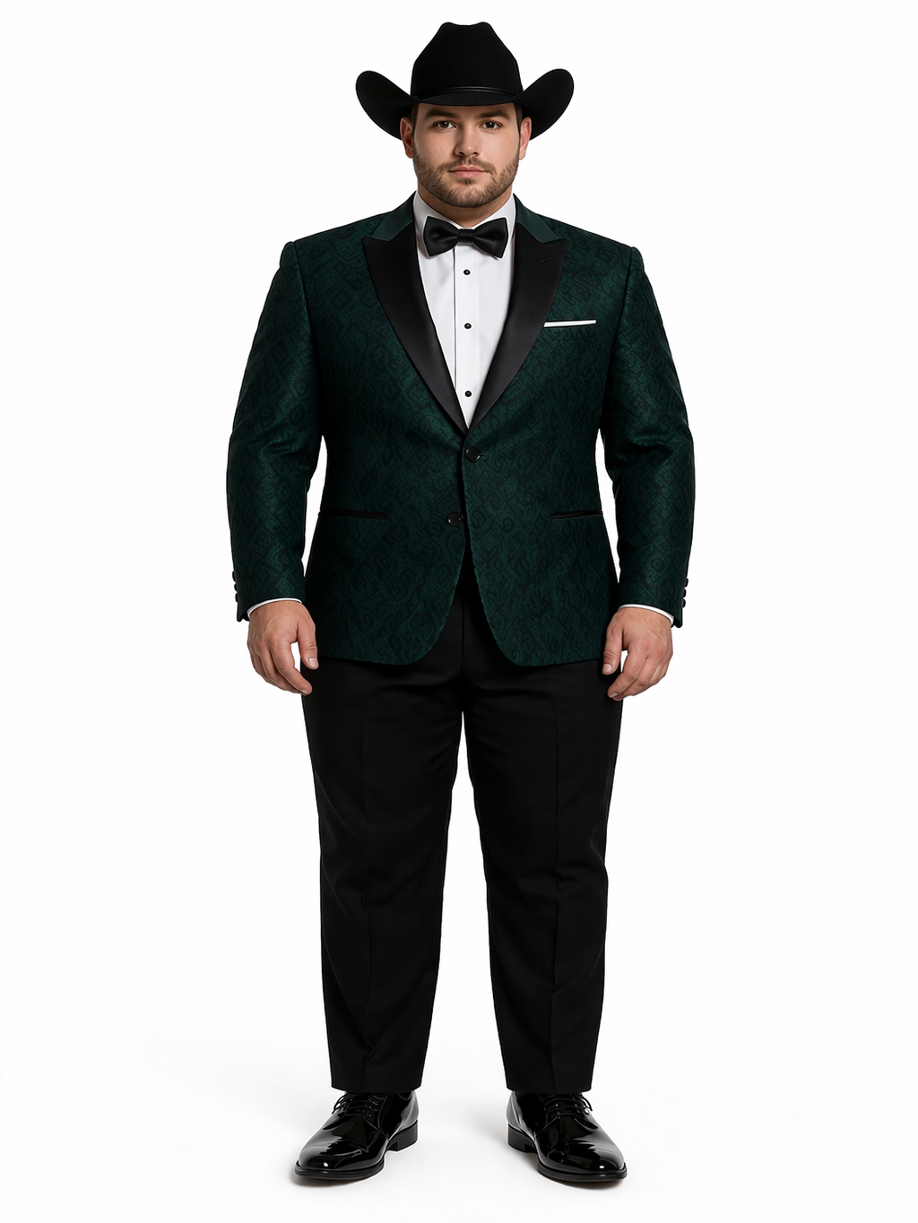 Western Suit - Trajes Para Hombres - Cowboy Formal Attire - Trajes De Novio - Peak Lapel Single Breasted Green Suit