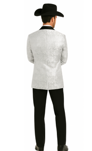 Western Suit - Trajes Para Hombres - Cowboy Formal Attire - Trajes De Novio - Peak Lapel Single Breasted White Suit