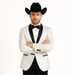Western Suit - Trajes Para Hombres - Cowboy Formal Attire - Trajes De Novio - Peak Lapel Single Breasted White Suit