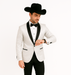 Western Suit - Trajes Para Hombres - Cowboy Formal Attire - Trajes De Novio - Peak Lapel Single Breasted White Suit