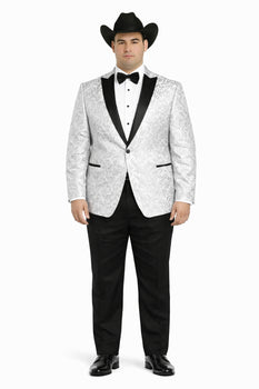 Western Suit - Trajes Para Hombres - Cowboy Formal Attire - Trajes De Novio - Peak Lapel Single Breasted White Suit