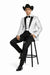 Western Suit - Trajes Para Hombres - Cowboy Formal Attire - Trajes De Novio - Peak Lapel Single Breasted White Suit