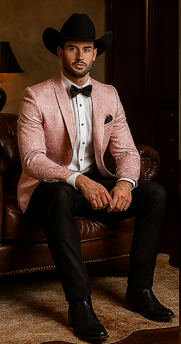 Western Suit - Trajes Para Hombres - Cowboy Formal Attire - Trajes De Novio - Pink