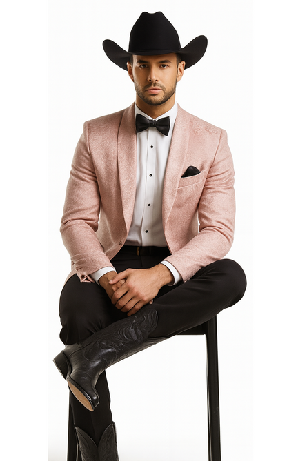 Western Suit - Trajes Para Hombres - Cowboy Formal Attire - Trajes De Novio - Pink