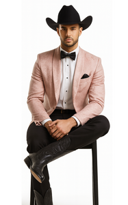 Western Suit - Trajes Para Hombres - Cowboy Formal Attire - Trajes De Novio - Pink