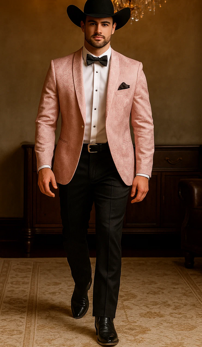Western Suit - Trajes Para Hombres - Cowboy Formal Attire - Trajes De Novio - Pink