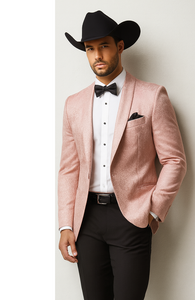 Western Suit - Trajes Para Hombres - Cowboy Formal Attire - Trajes De Novio - Pink
